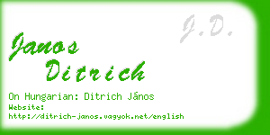 janos ditrich business card